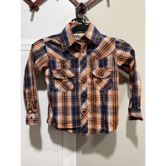 Cowboy Hardware Other - Cowboy Hardware Boy's Plaid Long Sleeve Pearl Snap Western Shirt Size XS 5